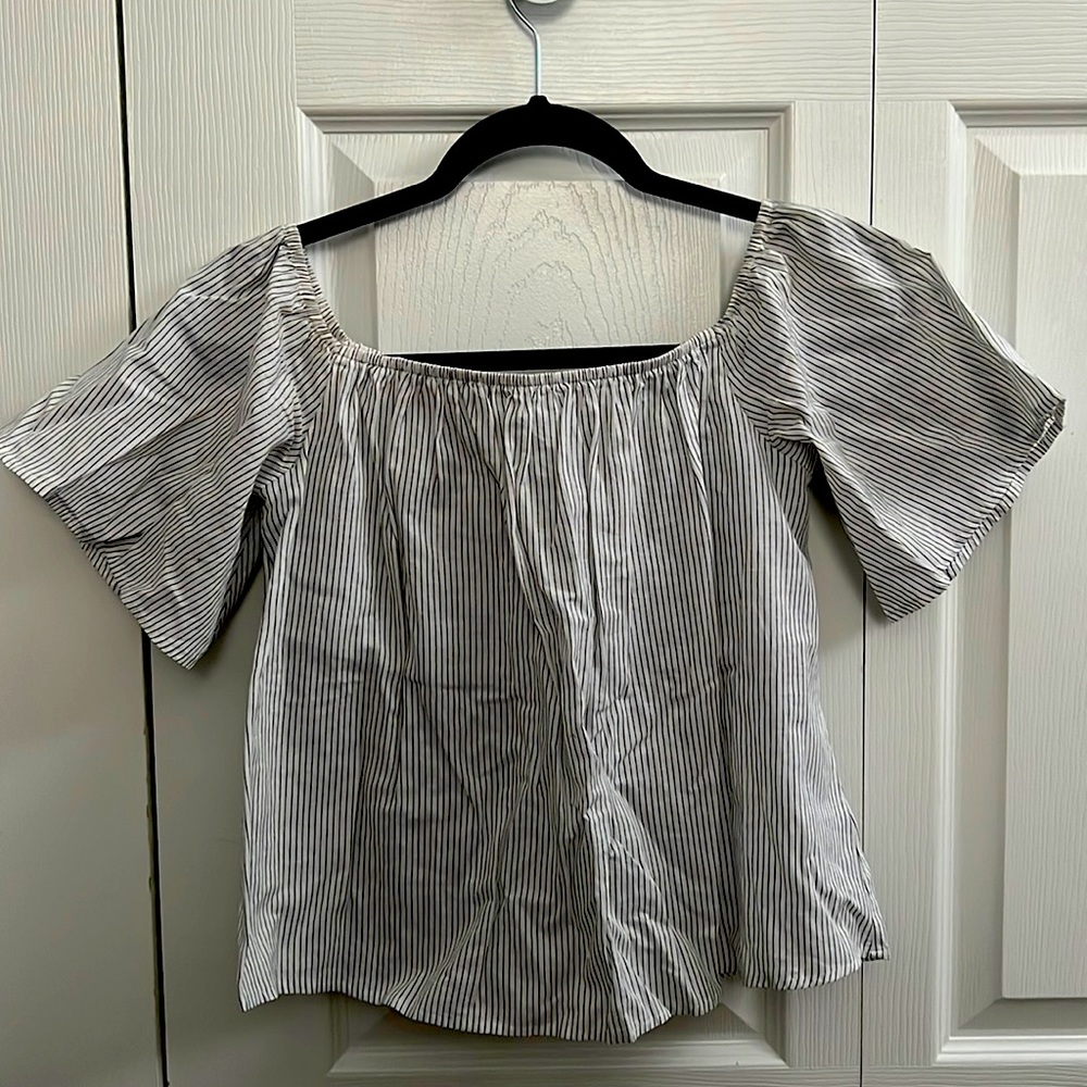 Express | Off the shoulder stripped shirt size small